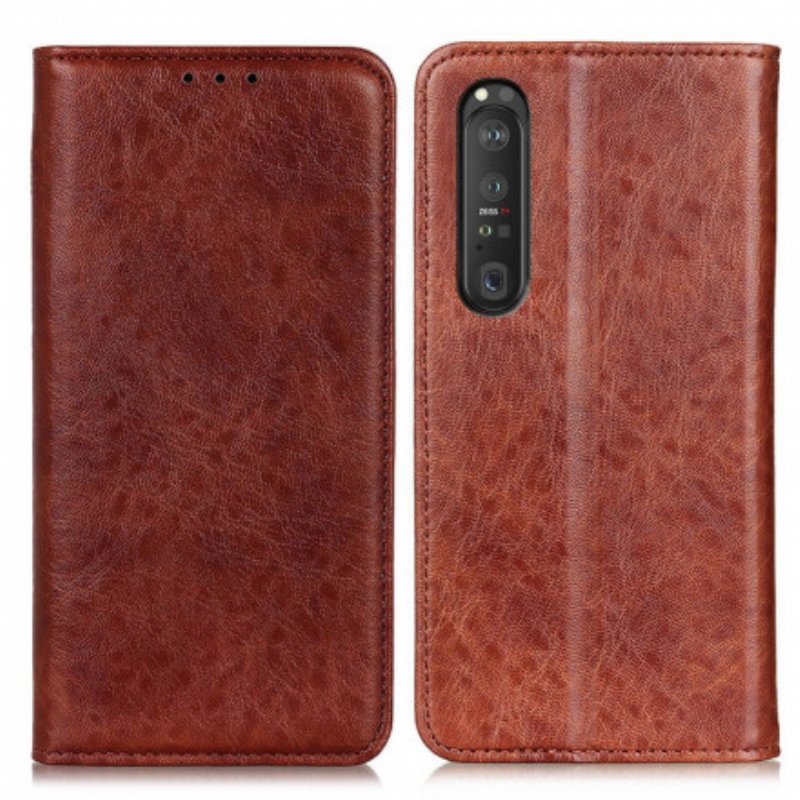 Etui Na Telefon do Sony Xperia 1 III Etui Folio Teksturowana Dwoina Skóry